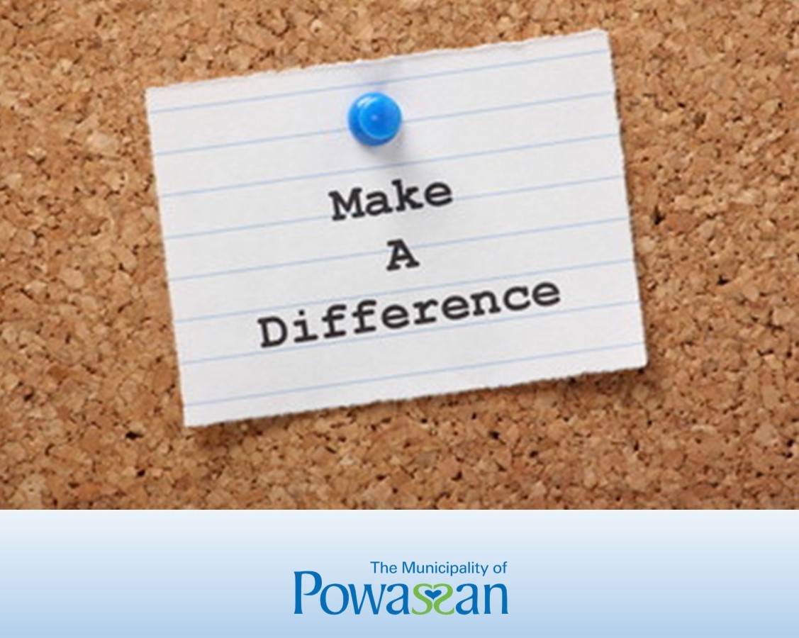 Picture of a corkboard with a note stuck on it reading "Make a difference" 